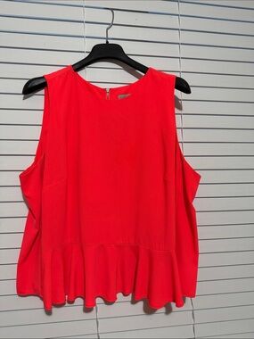 Sleeveless Peplum Top in Bright Red